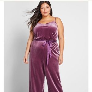 ModCloth Gorgeous Velvet Purple Jumpsuit 3x